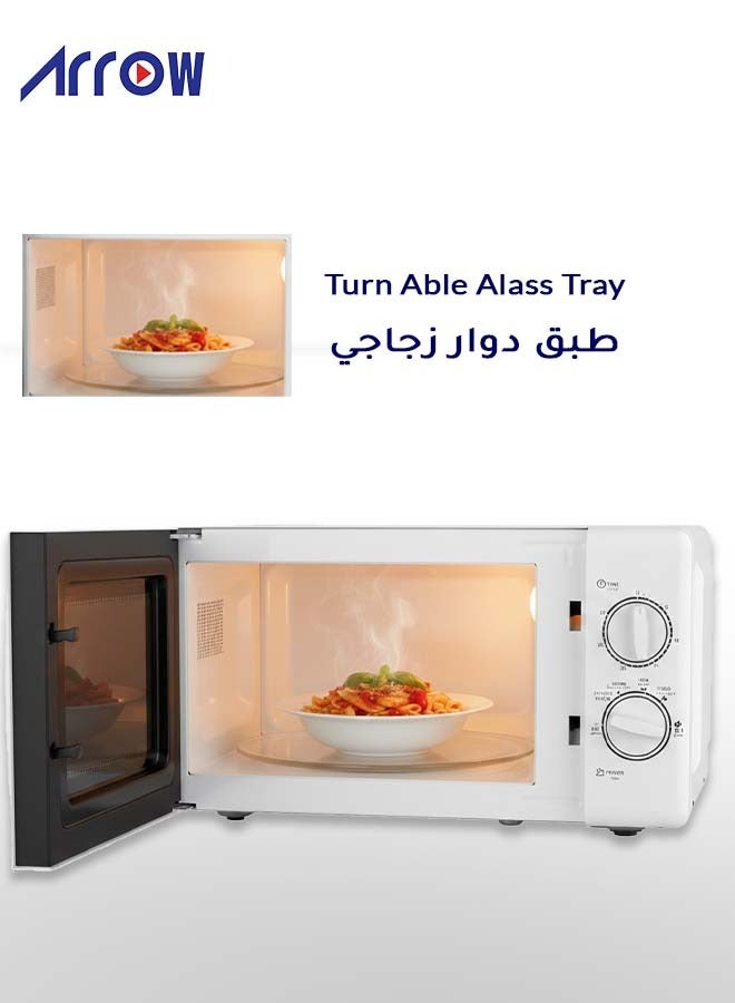 Arrow 20L Mechanical Countertop Microwave Oven, 700W | 5 Power Levels | 2 Years Warranty | Easy-to-Use Mechanical Control | Compact Design for Space Saving | Ideal for Cooking and Heating | Model Name: RO-20MW - Image 2